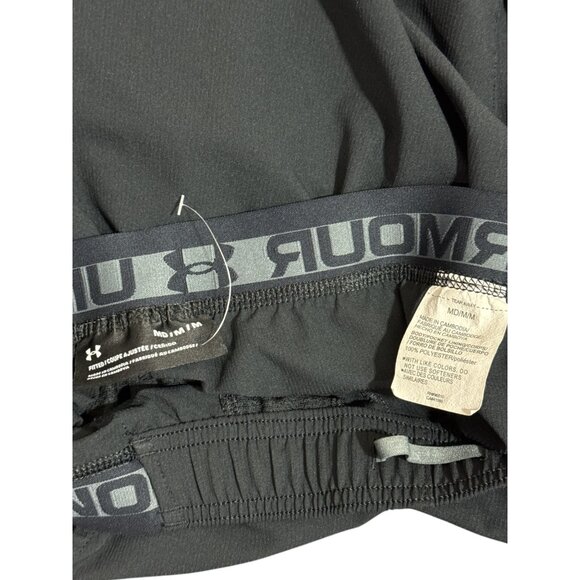 NWOT Under Armour Mens Shorts Size M Black Athletic Logo On Elastic Waistband - Picture 6 of 6
